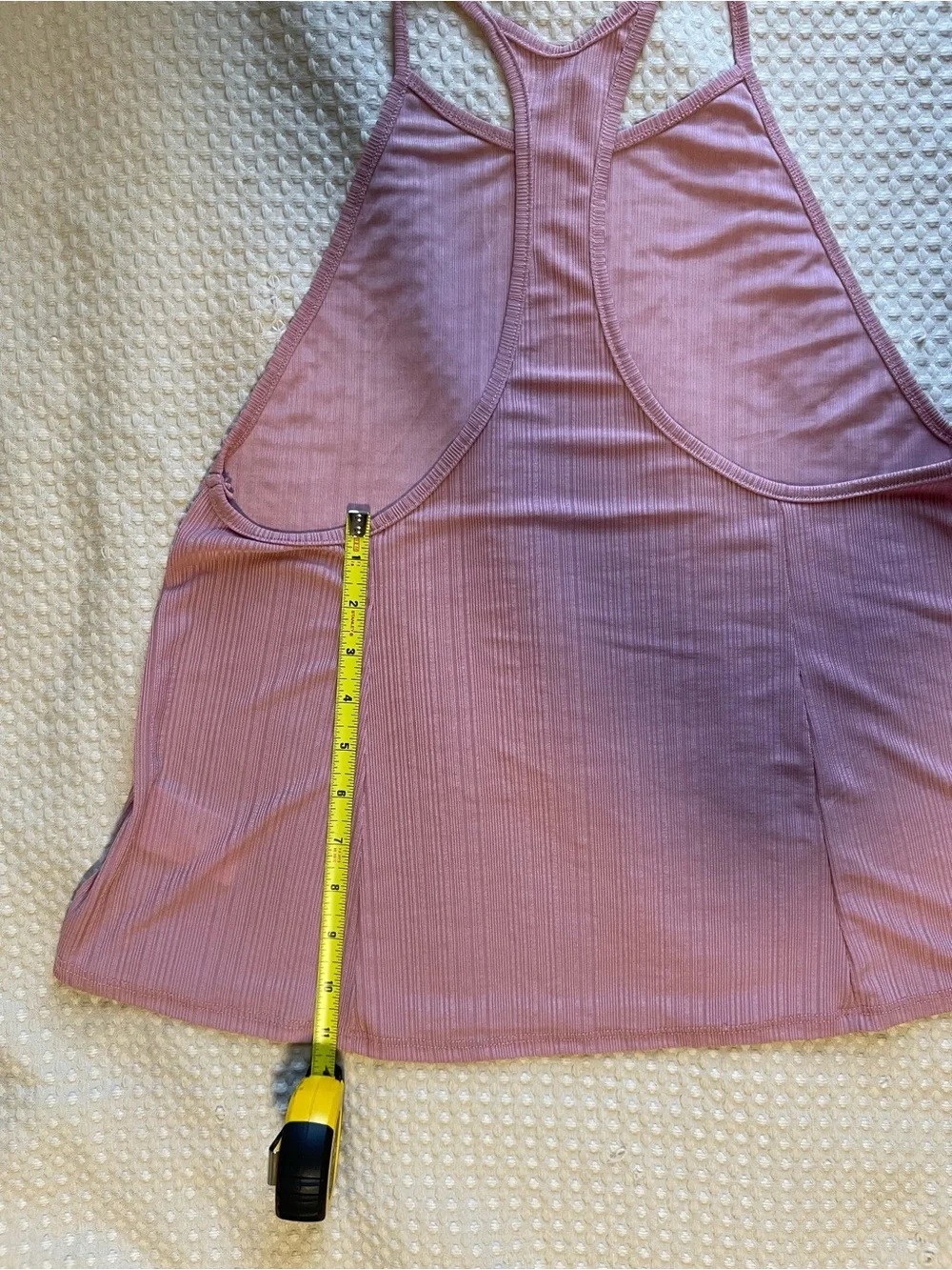 Free People Pink/Rose Tank Ribbed High Neck Racerback Tank Top